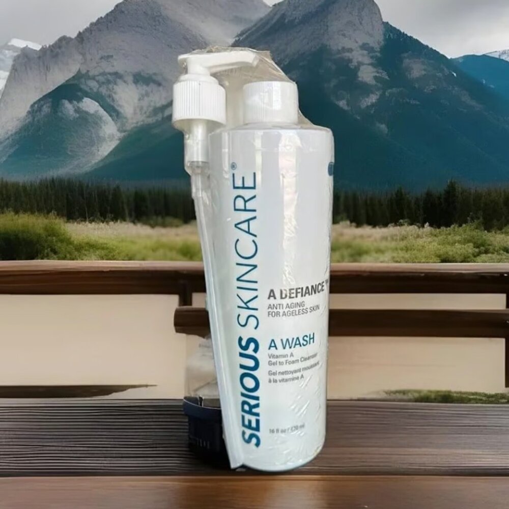 Serious Skincare A Defiance Duo Foam Cleanser & moisturizer anti aging LARGE NEW